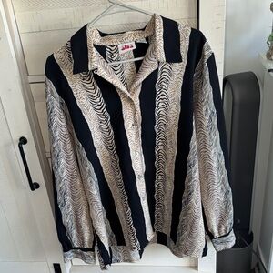 Alia Black and Cream Animal Print Blouse
